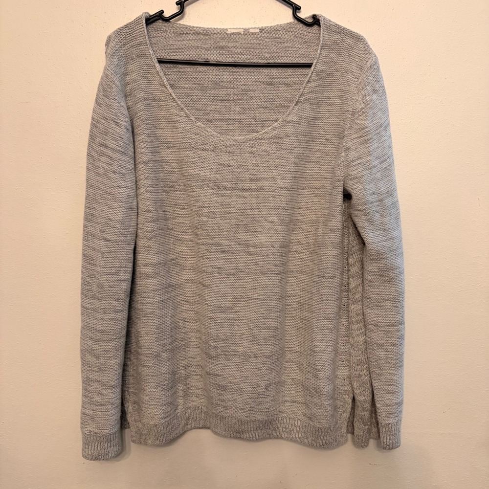 Gap Sweater Womens XL Gray Good Cotton Knit Scoop Neck Long Sleeve Marl Pullover